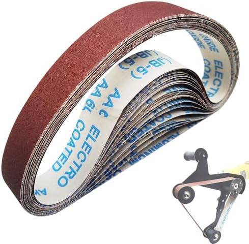 20 Pcs 1-1/2 x 29 Inch Sanding Belts,4 Pcs Each of 60/120/240/400/600 Grits Sanding Belt for Pipe Sander Adapter,740 x 40 mm Sanding Belts for Pipe or Tube Sanding Attachment.