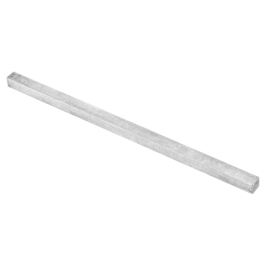 uxcell Square Steel Key Stock 1/2" x 1/2" x 12" Cold-Drawn 45# Steel Bars Precision Key Stock for Gearbox Coupling, Silver Tone