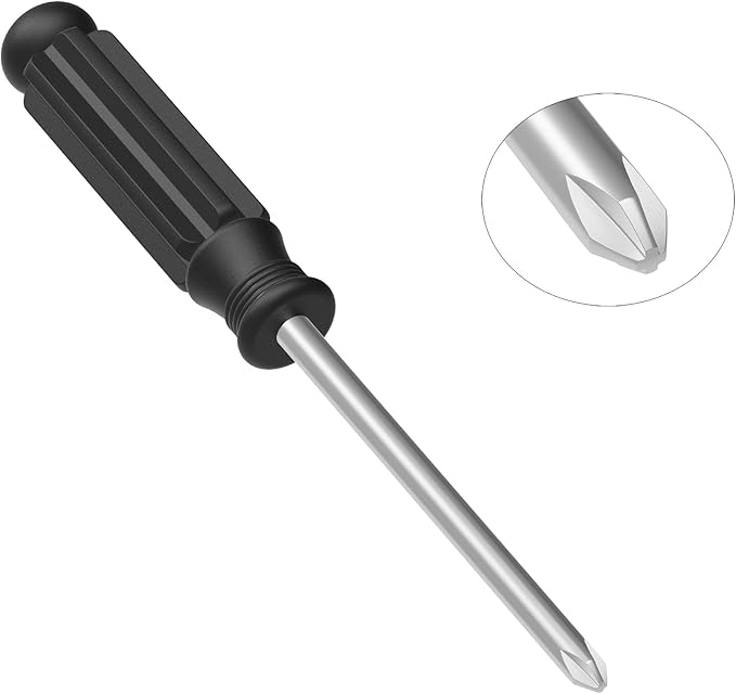 5PCS Mini Phillips Screwdriver, 4mm Cross Head with Black Non-slip Handle for Small Appliances, 4.33"(110mm) Total Length, Magnetic