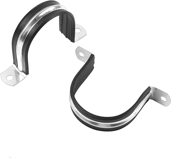 1-9/16 Inch Reinforced Rigid Pipe Strap, 20 PCS 2 Holes U Bracket Cable Clamp Hanger, Rubber Cushioned Insulated Clamp, Conduits Strap Clamps for Pipe Fixing on Various Surfaces(40mm)