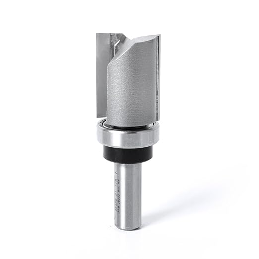 Amana Tool 45468 Carbide Tipped Flush Trim Plunge Template Router Bit 1-1/8 Dia x 1-1/2 x 1/2 Inch Shank with Upper Ball Bearing