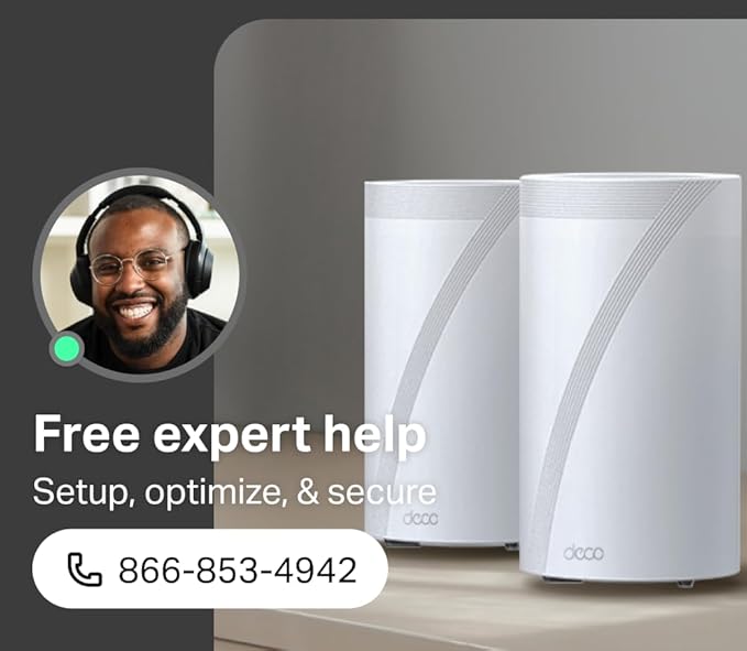 TP-Link Deco BE63 Tri-Band WiFi 7 BE10000 Whole Home Mesh System - 6-Stream 10 Gbps, 4x2.5G Ports Wired Backhaul, 4X Smart Internal Antennas, VPN, MU-MIMO, HomeShield, Free Expert Support (3-Pack)