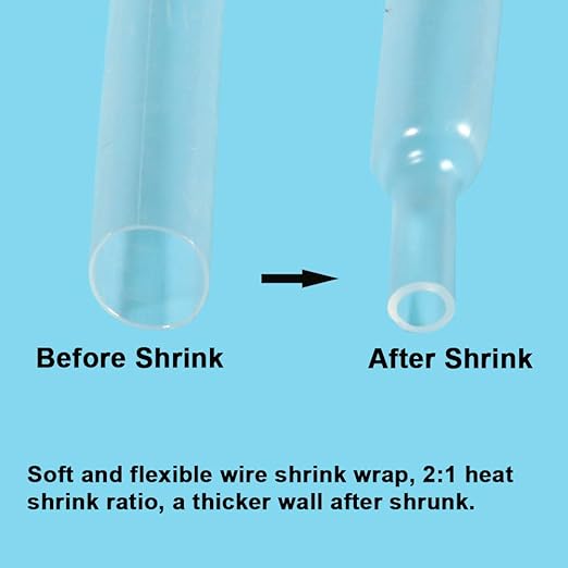 625pcs Clear Heat Shrink Tubing Kit, Heat Shrink Tubes Wire Wrap, Ratio 2:1 Electrical Cable Sleeve Assortment with Storage Case for Long Lasting Insulation Protection by MILAPEAK (8 Sizes, Clear)