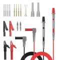 17PCS Multimeter Leads Kit, Multi Test Probes Set with 4mm/2mm Alligator Clips, Replaceable Precision Sharp Probe Pins for Industrial Car Home Electrical Testing