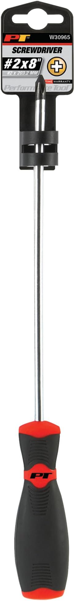 Performance Tool W30965 Phillips #2x8-Inch Screwdriver with Clear Handle