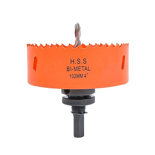 Hole Saw Kit for Metal and Wood Plastic Project, Bi-Metal Hole Saw Set with Case and Arbor, 3", 4" and 4-1/4", Hole Cutter with Flat and Smooth Cutting Drilling Edge, Fast Chip Removal