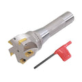 R8 Shank Indexable 2" End Mill, 2" Diameter 90 Degree High Speed Milling Cutter with Replaceable Carbide Insert