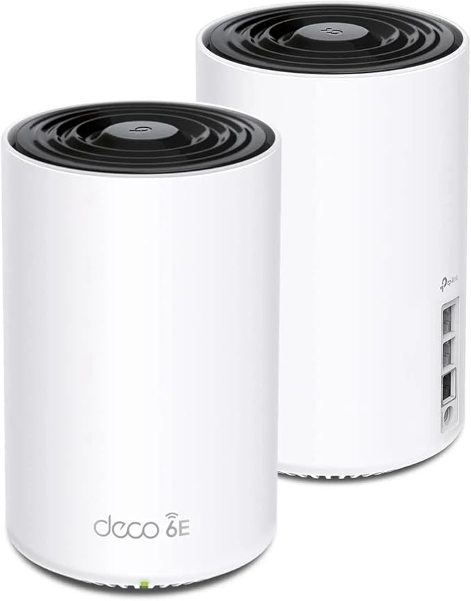 TP-Link Deco XE75 Pro AXE5400 Tri-Band WiFi 6E Mesh System - 2.5G WAN/LAN Port, Covers up to 5500 Sq.Ft, Replaces WiFi Router and Extender, AI-Driven Mesh, New 6GHz Band, 2-Pack