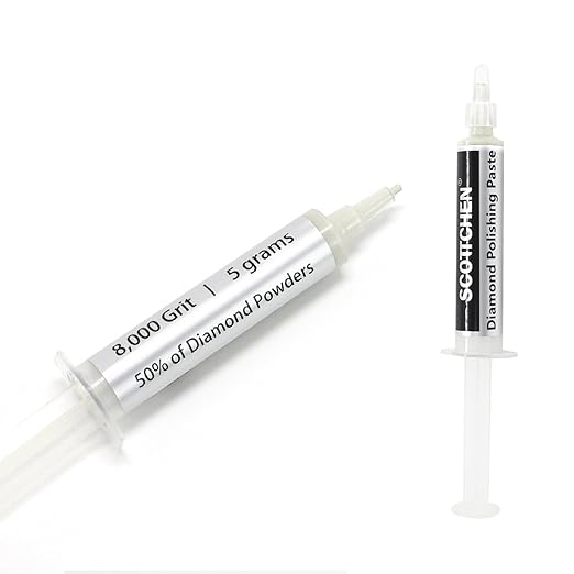 SCOTTCHEN Diamond Polishing Paste,8,000 Grit 0-2 Microns Lapping Compound with 50% Concentration of Diamond Powders for Jewelry, Metal, Ring, Glass, Coin,etc.-5 Gram