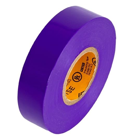GTSE Purple Electrical Tape, 240 Rolls Bulk Box – Waterproof, Industrial Grade Vinyl, 3/4 in x 66ft– Strong Self-Adhesive PVC Electric Tape for Wire Insulation, 7 Mil, 600V – UL/CSA Listed