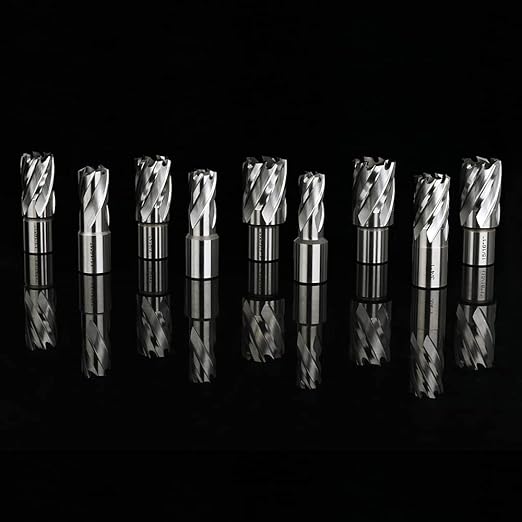 OSCARBIDE Annular Cutter Set 13pcs,1" Cutting Depth,3/4" Weldon Shank, 7/16 to 1-1/16 inch Cutting Diameter Mag Drill Bits for Magnetic Drill Press with 2 pcs Pilot Pins