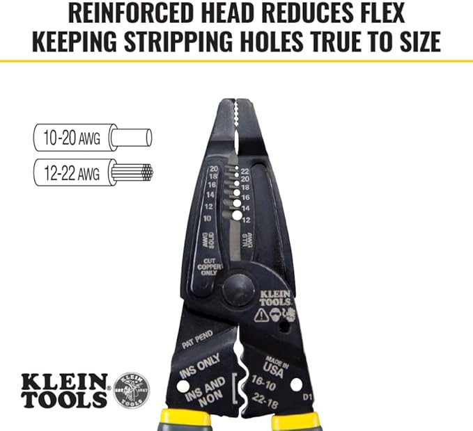 Klein Tools 1009 Multi Tool, Wire Stripper / Crimper / Wire Cutter, Made in USA, Long-Nose Multi-Purpose Electrician Tool