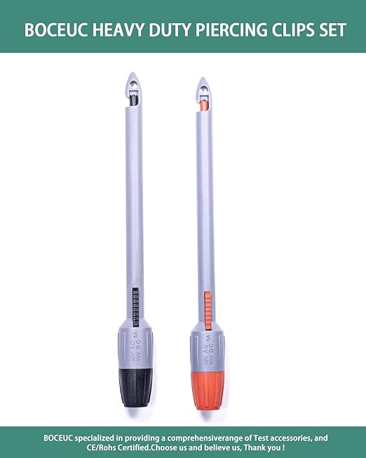 Heavy Duty Wire Piercing Probe Insulation Piercing Clip Set Push on 4mm Push Banana Plug Multimeter Test Leads Multi Testers Needle Accessories