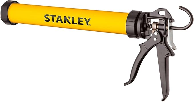 Stanley Professional Sausage Caulking Gun - No Drip Design with Steel Trigger, Aluminum Swivel Handle, 18:1 Thrust Ratio and 4000N Pushing Power for 10-13 oz Cartridges and 13-20 oz Sausages, 1 Pack