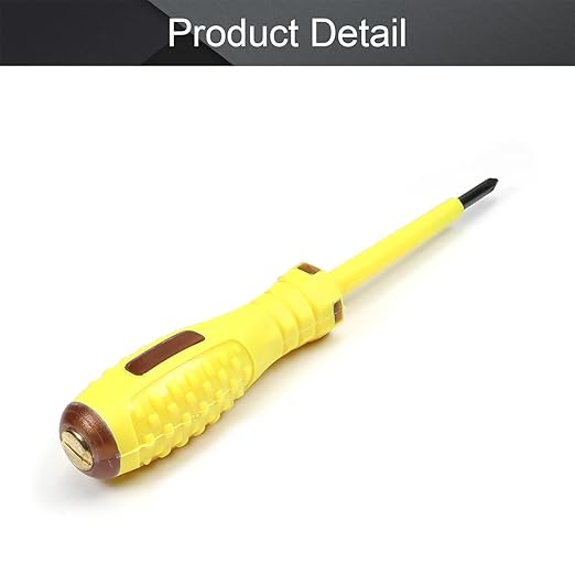 Fielect 5pcs Circuit Tester, Voltage Tester Pen Screwdriver Electric Test Detector, Phillips Screwdriver Test Pencil 100-500V