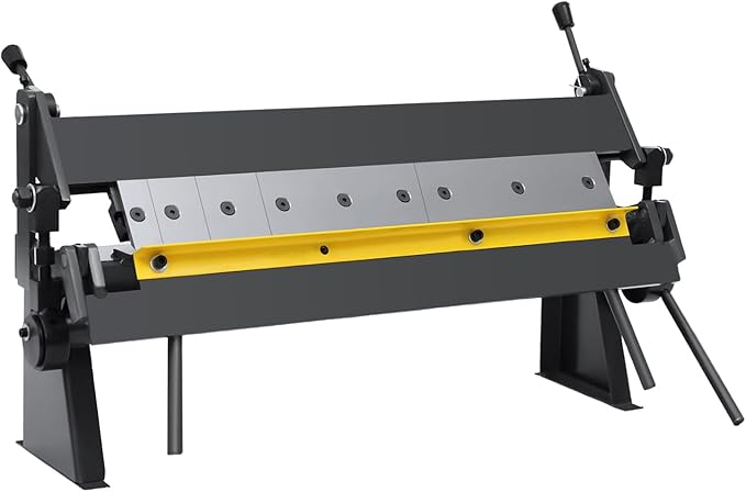 24" Box and Pan Brake, 0-135° Sheet Metal Bending Brake Industrial Precision Pan Metal Hand Brake Desktop with 20Ga Mild Steel Plate Bend for Carbon Steel Aluminum W-2420A