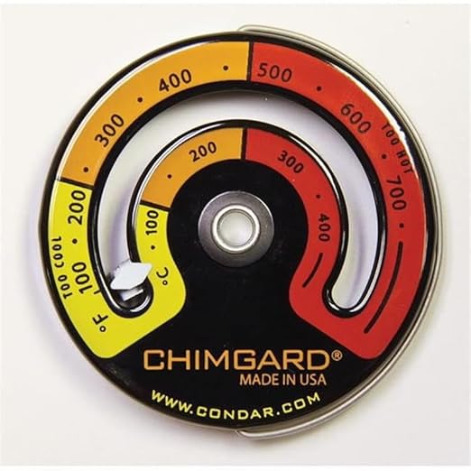 Condar ChimGard Stove Thermometer – Magnetic Surface Temperature Gauge for Wood Burning Stoves, Ensures Optimal Heat Output