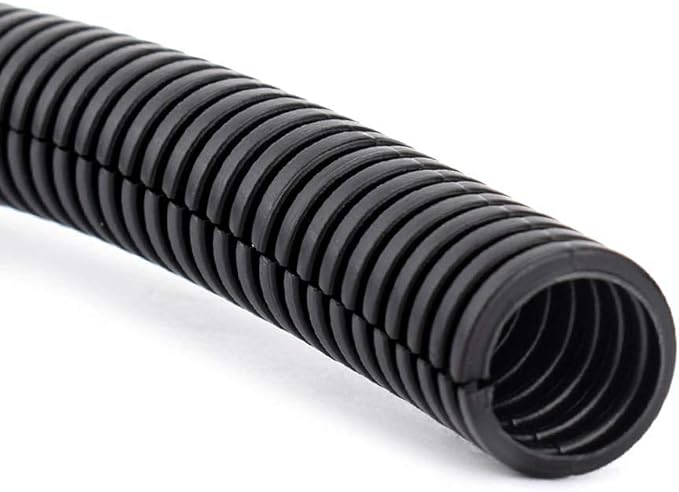 ZhiYo 50 FT 1/4” Wire Loom Split Tubing Auto Wire Conduit Flexible Cover | High Temperature Heat Resistant -40F to 257F | Plastic Cover for Electrical Wires & Cables