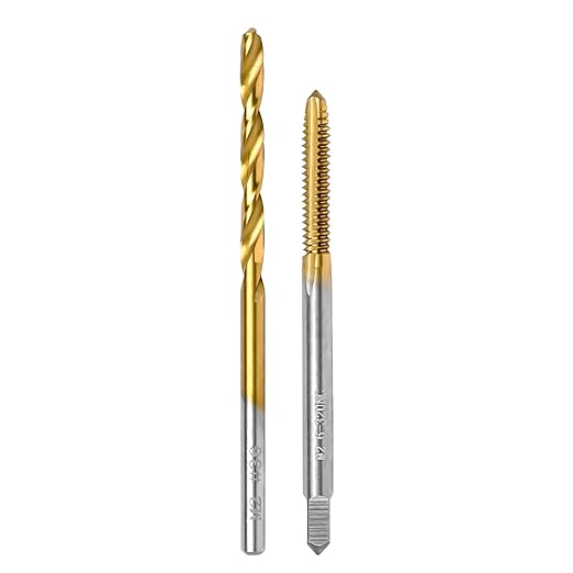 6-32 UNC Tap and #36 Drill Bit Kit, M2 HSS Drill and Tap Set, Combination of Drill and Tap Kit for Metal