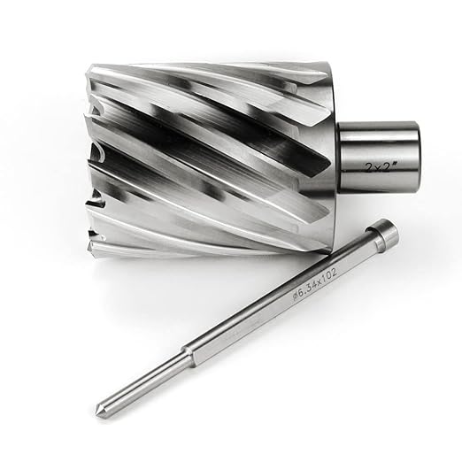 OSCARBIDE 2"x2"Annular Cutter,3/4 inch Weldon Shank,2 inch Cutting Diameter 2 inch Depth of Cut,2 Flat Mag Drill Bit with Pilot Pin for Magnetic Drill Press,1 Piece