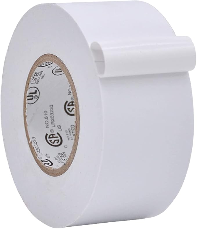 WOD ETC766 Professional Grade General Purpose White Electrical Tape UL/CSA Listed core. Vinyl Rubber Adhesive Electrical Tape: 1.5 inch X 66 ft - Use at No More Than 600V & 176F (Pack of 1)
