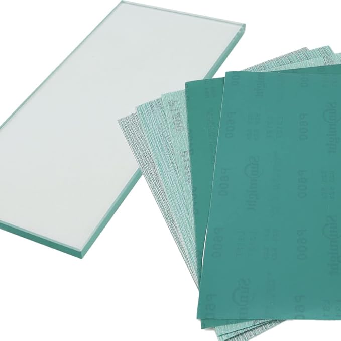 SCOTTCHEN Flat Glass Lapping Plate Sharpening System Dead Flat Float Plate Glass For Sharpening 5-1/8in W x 11-7/8in L x 8mm T -1pcs