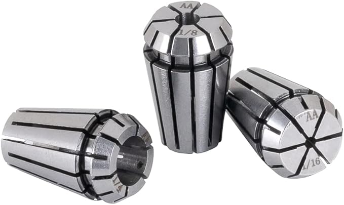 3PCS ER16 High Precision Spring Collet Set 1/4" 1/8" 1/16" for CNC Engraving Milling Lathe Chuck Tool