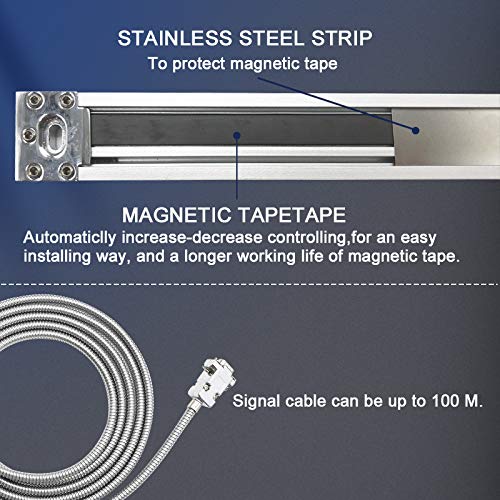 10”x12 x14 Travel Length Magnetic Scale 3 Axis DRO Set, 5um Resolution Linear Encoder 3 Axis Digital Display for Milling Machine Tools