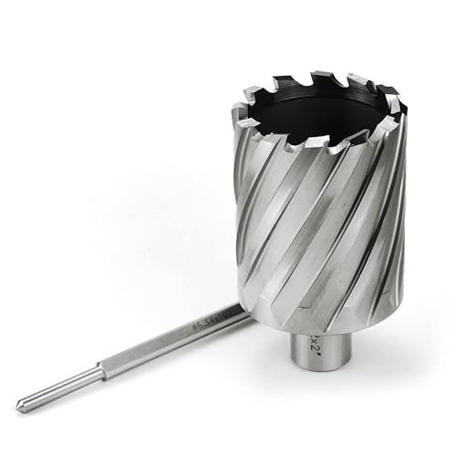 OSCARBIDE 2"x2"Annular Cutter,3/4 inch Weldon Shank,2 inch Cutting Diameter 2 inch Depth of Cut,2 Flat Mag Drill Bit with Pilot Pin for Magnetic Drill Press,1 Piece