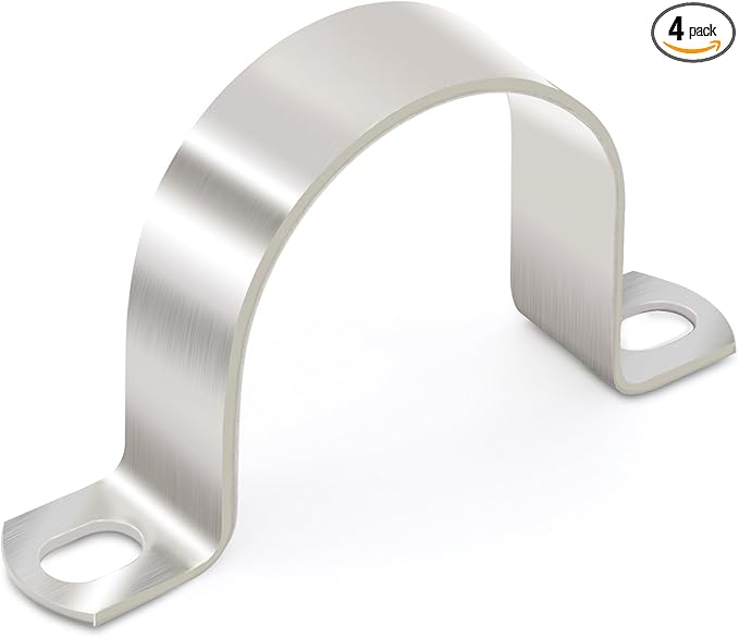 OD 3-1/8" Conduit Clamp 304 SS Pipe Support U Bracket, Tube Clamp for Large Cable/Water Pipe/Pipe, Heavy Duty Strap Clamps | OD 3-1/8" | 4 pcs