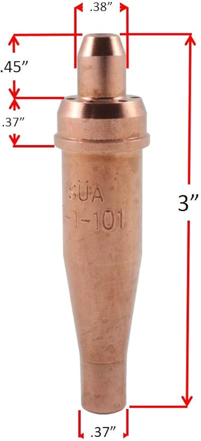 SÜA - Heavy Duty Oxy-Fuel Torch compatible with Victor with Check Valves + Cutting Tip (Acetylene)