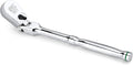 SK 3/8" Drive Flex Head Ratchet Handle, 90-Tooth Ratchet,Premium CR-V Construction, Reversible Design, with Contoured Handle