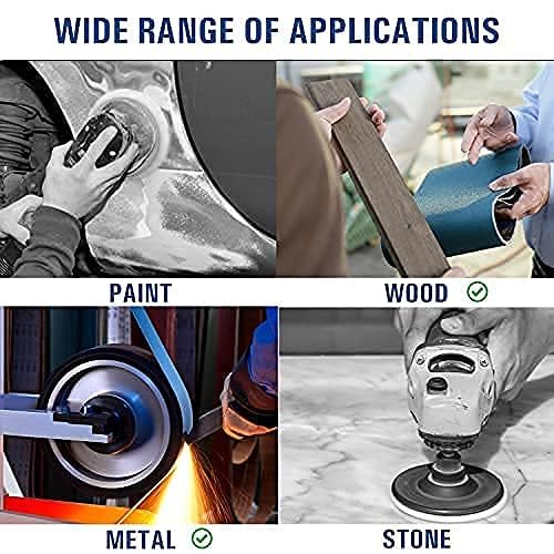 37 x 60 Inch Sanding Belts - 100 Grit Aluminum Oxide Belt Sanders for Woodworking and Metal, German Quality Heavy Duty Cloth Belt Sanding with Smooth Running Joint, Wide Sander Belts - 3 Pack