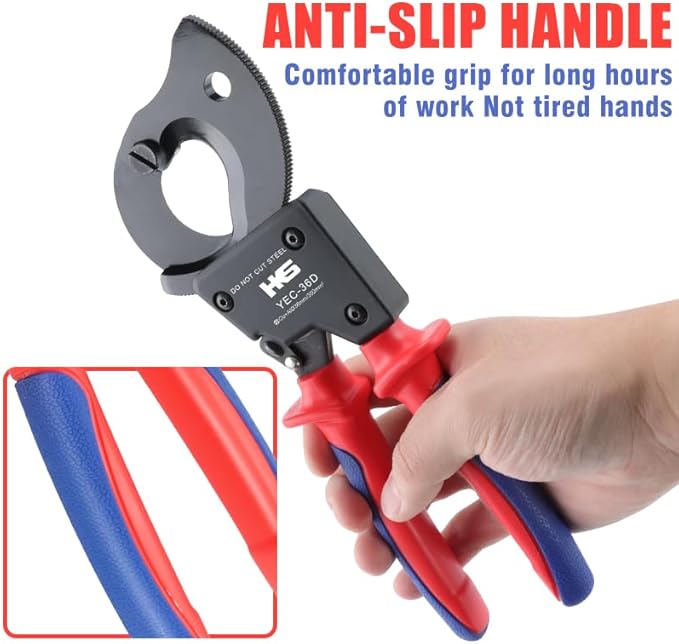HKS Ratchet Cable Wire Cutter Heavy Duty for Cutting Electrical Aluminum Copper and Multi-core Cables up to 300mm² YEC-36D