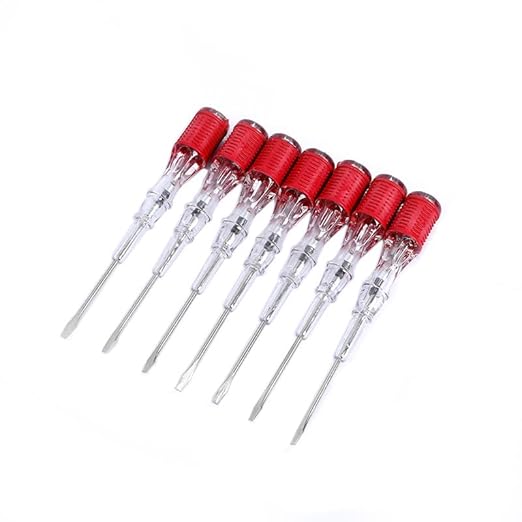 Fielect 2pcs Voltage Tester Voltage Detector Pen Circuit Tester Tool Steel Batch Slotted Test Pencil JRDB-859 AC/DC 100-500V Clear