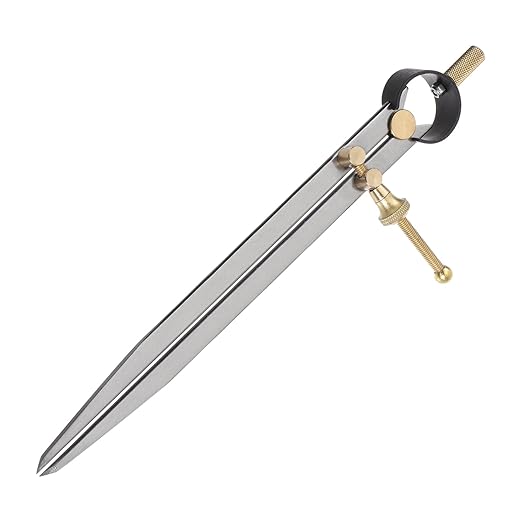 Spring Joint Caliper - [8 Inch] Carbon Steel Spring Divider Caliper with Brass Fulcrum for Metalworking Drawing Use, Flat Leg