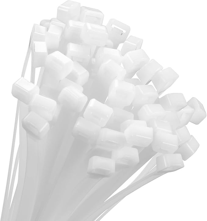 18 inch White Zip Ties Heavy Duty 100 PACK, 200 LBS Ultra Exclusive Strong Plastic Wire Ties, Large Cable Ties Extra Long Tie Wraps, Indoor and Outdoor UV Resistant