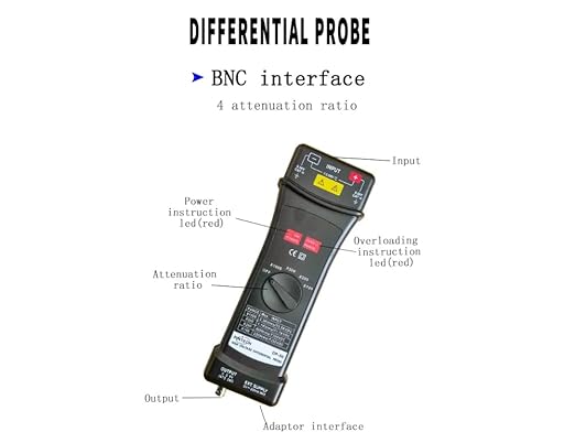 PINTECH High Voltage Differential Active Probe 7000V, 50MHz, 200X/500X/1000X Attenuation Rate Oscilloscope Probe DP-50