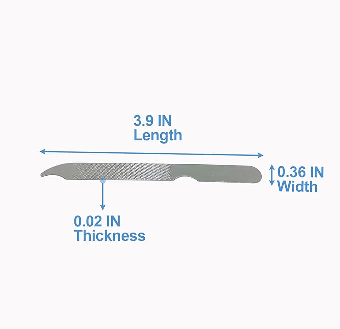 Fingernail Files (12 Pack), Metal Nail Files for Natural Nails, 4’’ Stainless Steel Thin Durable Nail File Bulk Filer with Curved Sharp Pointed Tip Double Sided Manicure Pedicure Toenails Tools