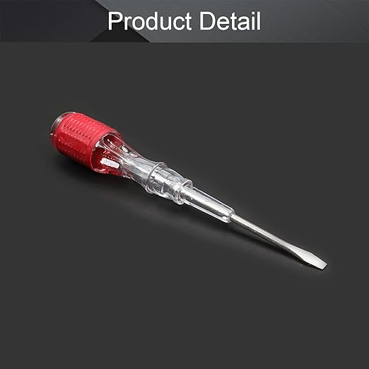 Fielect 3pcs Voltage Tester Voltage Detector Pen Circuit Tester Tool Steel Batch Slotted Test Pencil JRDB-859 AC/DC 100-500V Clear