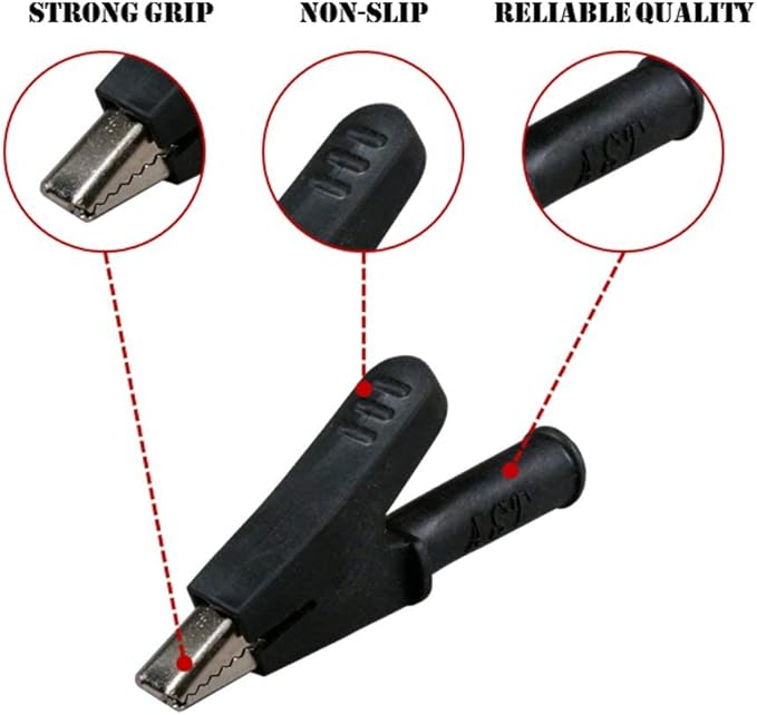 Test Lead SILICONE Alligator Clip Heavy Duty to Alligator Clip Heavy Duty (10 ft)