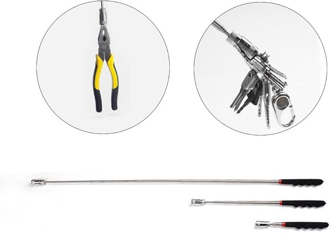 Telescopic Inspection Mirror, Round Mirror (Diameter 5mm / 1.96in). Telescopic Magnetic Pickup with LED Lights. Directional Magnetic Pickup with LED Light. 3-in-1 Tool Set.