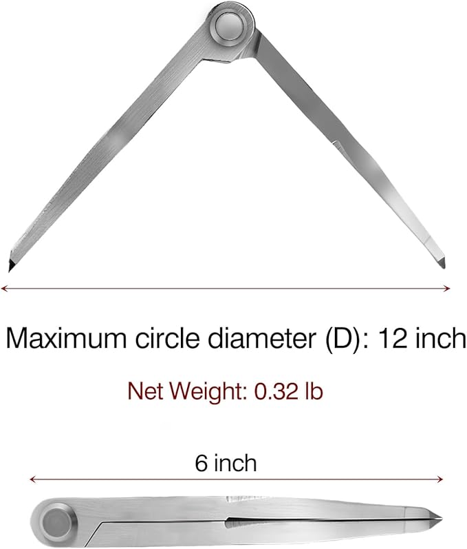 Alloy Leather Divider, Professional Navigation Divider Compass Geometry Tool, Metal Leather Work Scribe Tool Woodworking Drafting Carpenter Compass for Geometry