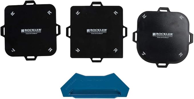 Rockler Corner Cutter Router Template (Set of 3) w/Rubber Strips - Woodworking Tools for Smooth & Consistent Corner Curves - Perfect Router Jig for Creating Quarter-Round Corners