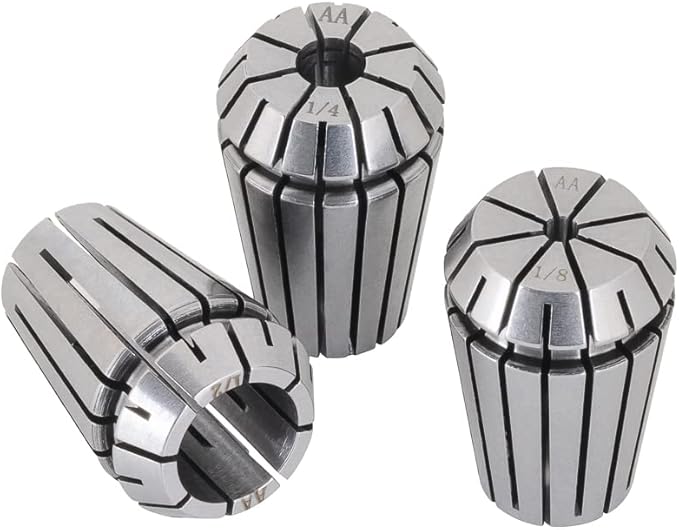 3PCS ER20 1/2", 1/4", 1/8" High Precision Spring Collet Set for CNC Engraving Milling Lathe Chuck Tool