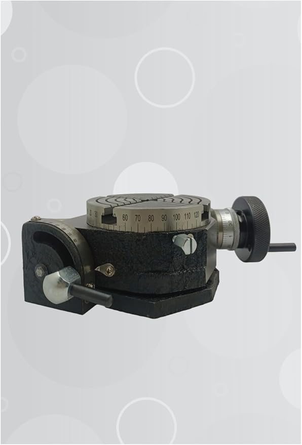 MachEl 4" (100 mm) Tilting Rotary Table for Milling Machines - Black Wrinkle Finish, 4-Slot Design, High Precision (36X1) Warm Ratio for Enhanced Milling Performance