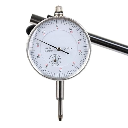 Dial Indicator with Magnetic Base Holder Fine Adjustable Long Arm 0-10mm Professional Gauge 0.01mm