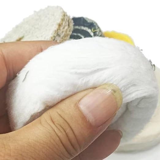 𝐉𝐔𝐍𝐋𝐈𝐗𝐍 4 Inch Abrasive Buffing Wheel, 1/2 Inch Arbor Hole Cotton/Denim/Sisal Polishing Wheel for Bench Grinder (Pack of 5)