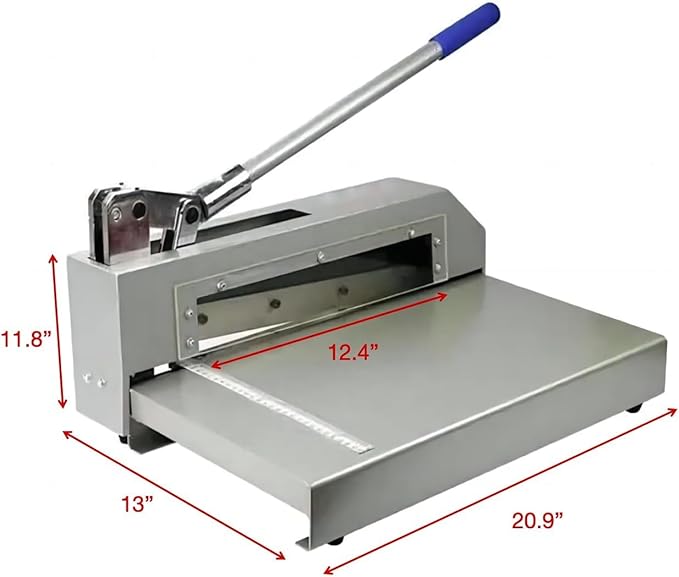 Guillotine Sheet Metal Cutter, Heavy Duty Metal Plate Cutter Tool, Manual Metal Cutting Shear Machine for Steel Aluminum Copper Sheet PCB Board 12.4in Cutting Width 0.08in Max Cutting Thickness