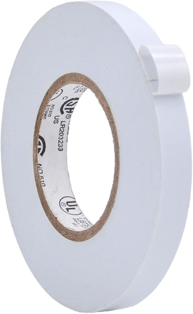 WOD ETC766 Professional Grade General Purpose White Electrical Tape UL/CSA Listed core. Vinyl Rubber Adhesive Electrical Tape: 3/8 inch X 66 ft - Use at No More Than 600V & 176F (Pack of 1)